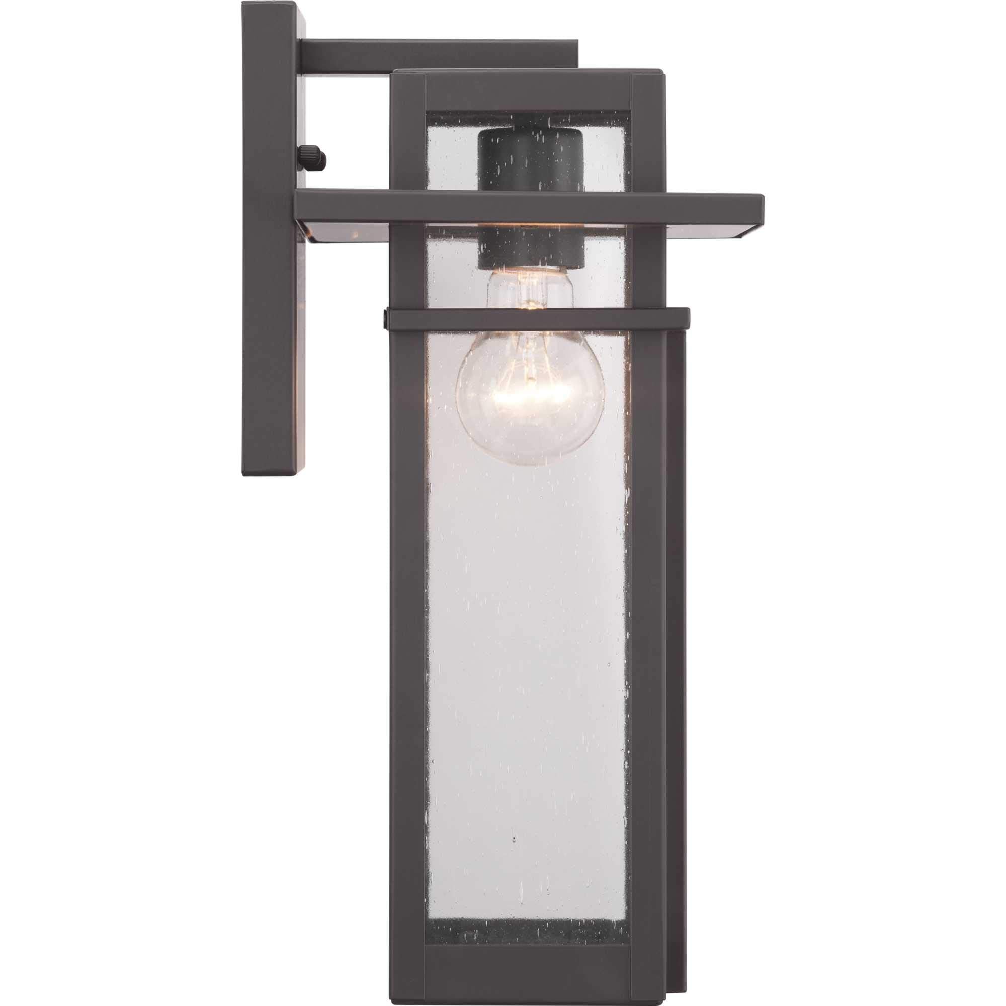 Progress Lighting Boxwood 1-Light Outdoor Wall Lantern, Antique Bronze, Clear Seeded Glass, Model P560111-020, 14.13x7.63x7.63