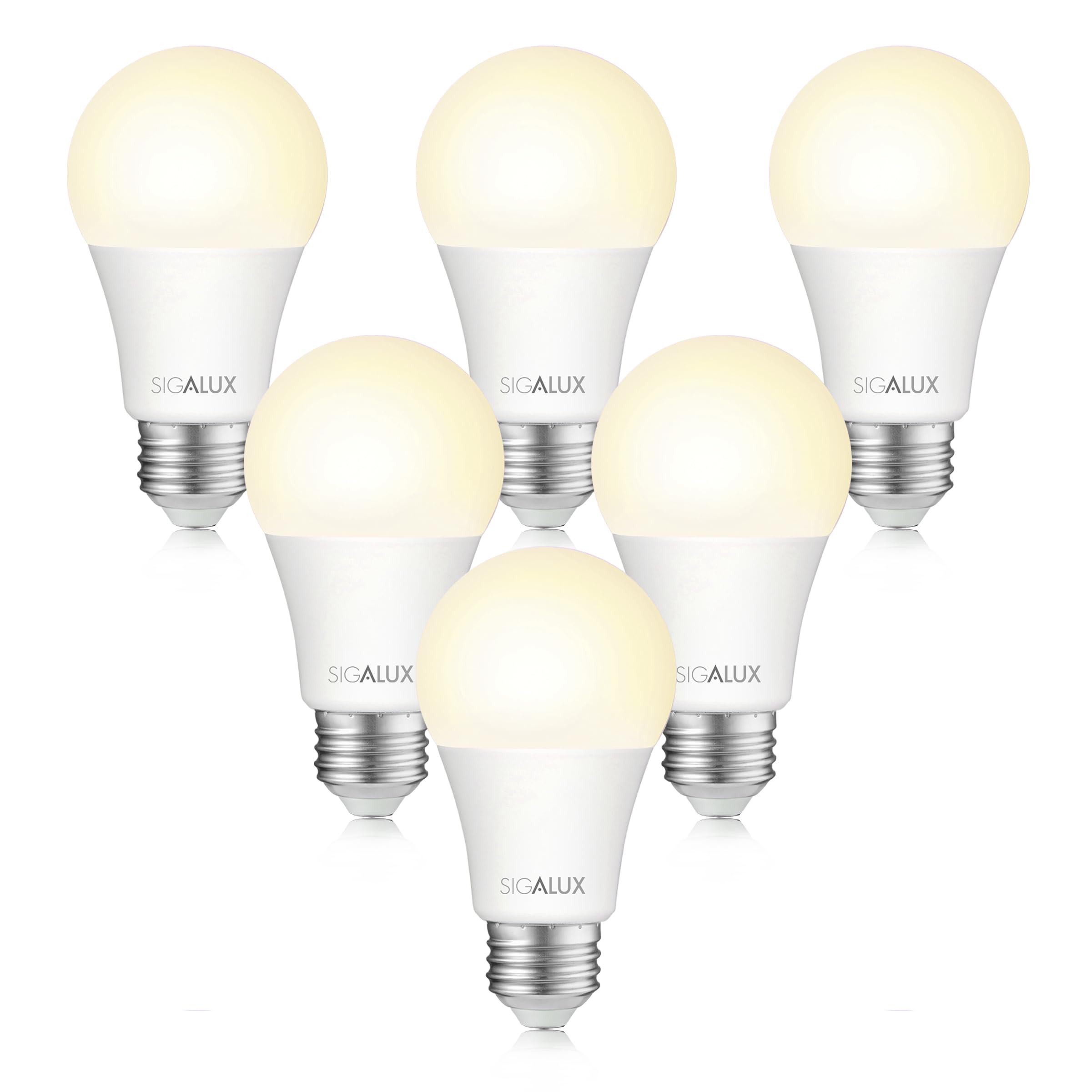 Sigalux Led Light Bulbs 100 Watt Equivalent, A19 Standard Light Bulbs 2700K Soft White, Non-Dimmable Energy Efficient 13W Led Wa