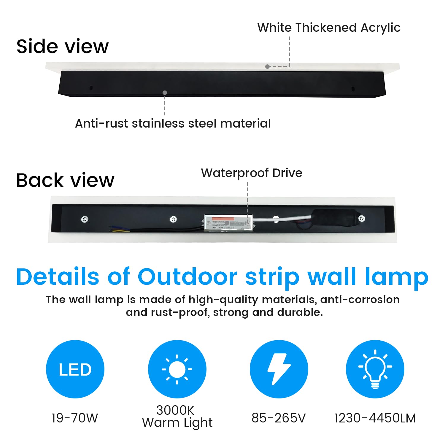 Niuzdu Light Fixture Wall Outdoor - 79Inch Black Exterior Sconces  Outside Garage Exterior Lights  Modern Outdoor Wall Mount Lighting For House  Porch  Patio  Front Door  Corridor