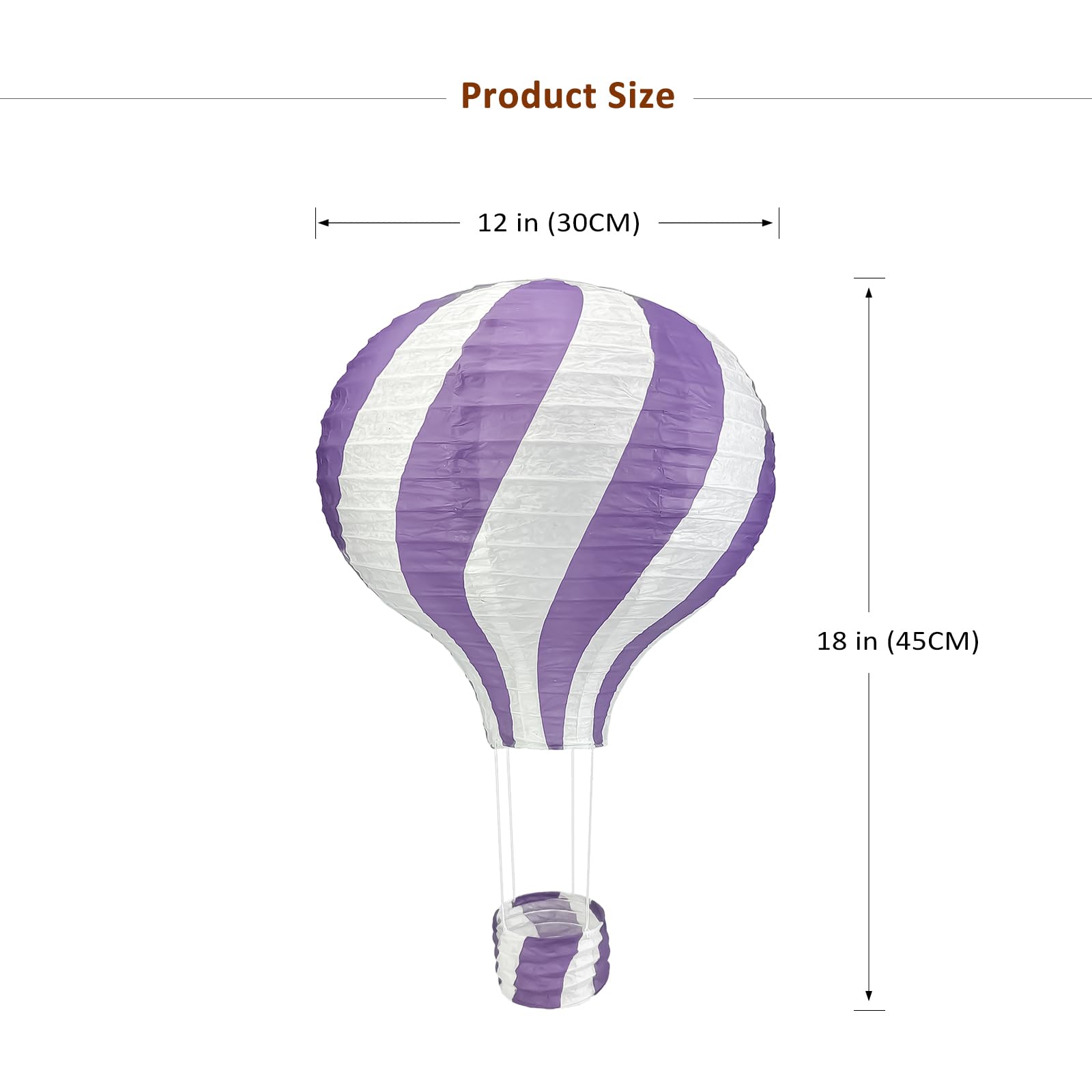 Vilanca 10Pcs Hanging Hot Air Balloon Paper Lanterns Set, 12 Inch Reusable Derorative Colorful Chinese Japanese Party Ball Lamps