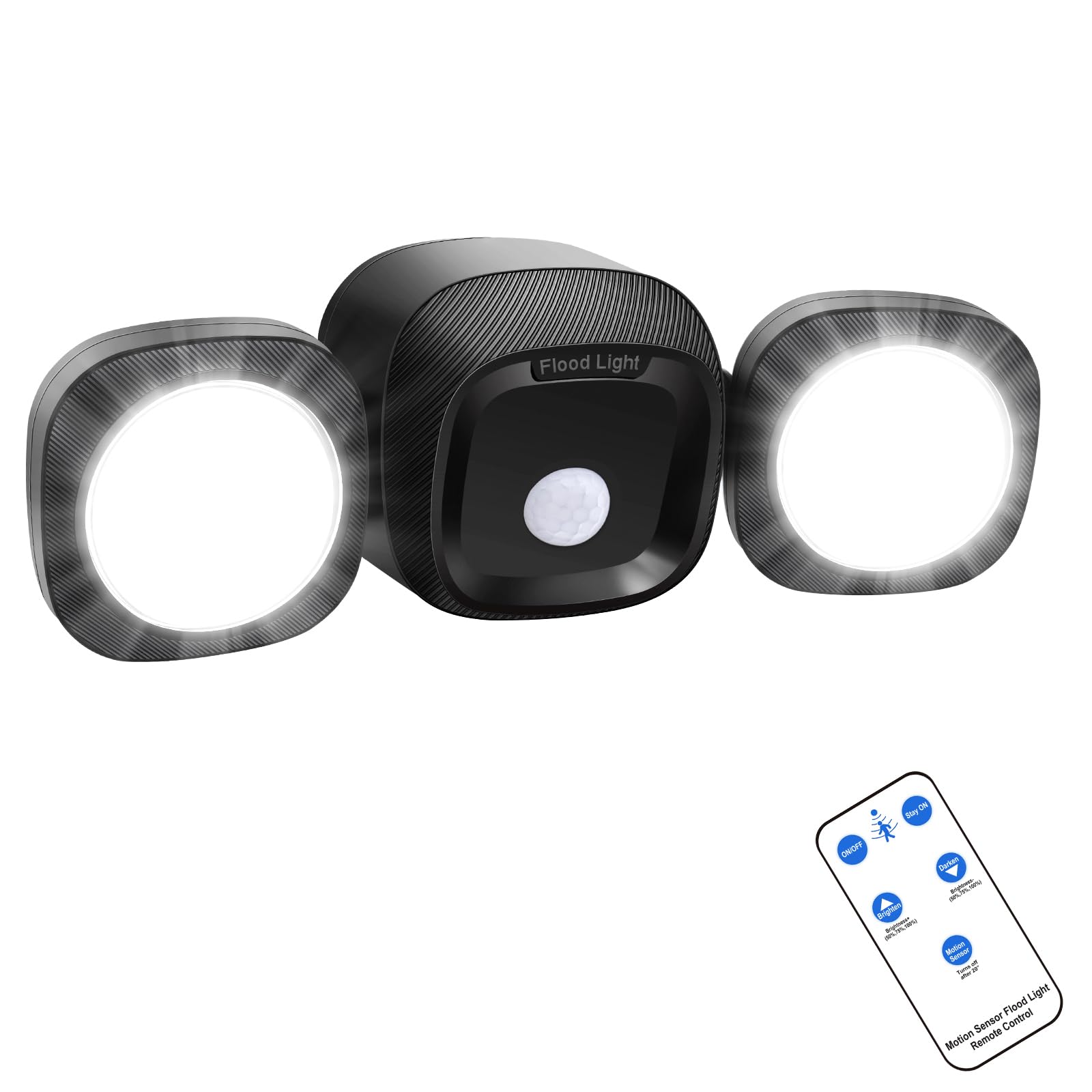 TOOWELL Battery Powered Flood Lights Outdoor with Remote - Security Lights Outdoor Motion Sensor IP65 Waterproof Wireless Flood 