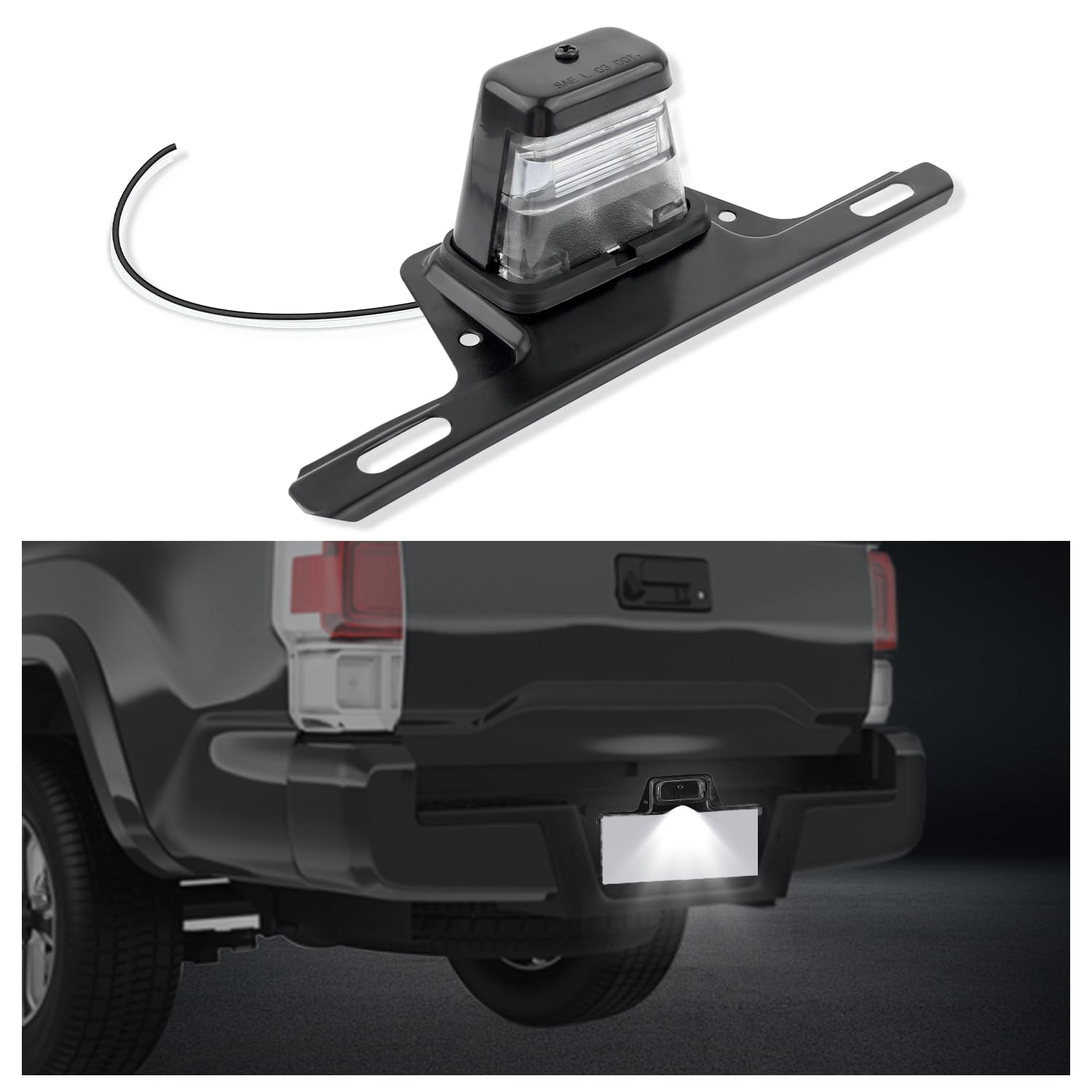 IHOTDER License Plate Light Kit with Trailer License Plate Holder,Waterproof LED Licensee Plate Light Assembly for Light Illumin