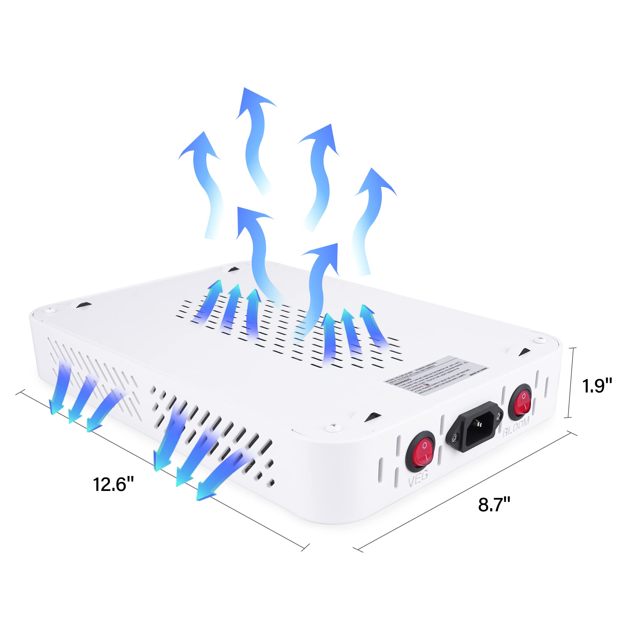 Beelux 1000W Led Grow Light For Indoor Plants Full Spectrum Upgrade Dual Switch & Dual Chips Daisy Chain Plant Grow Lights For Seed Starting Veg And Flower Greenhouse (Actual Power 110W)