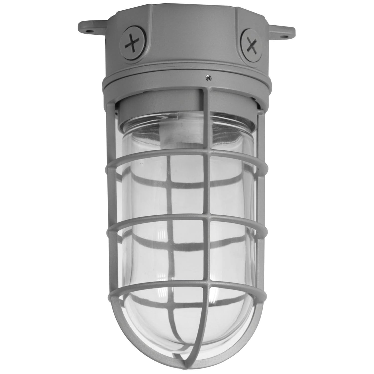 Sunlite Vaporproof Industrial Jar Light Fixture, Medium Base Socket (E26), Ceiling Mount, 100W Max, 120V, For Security Construct