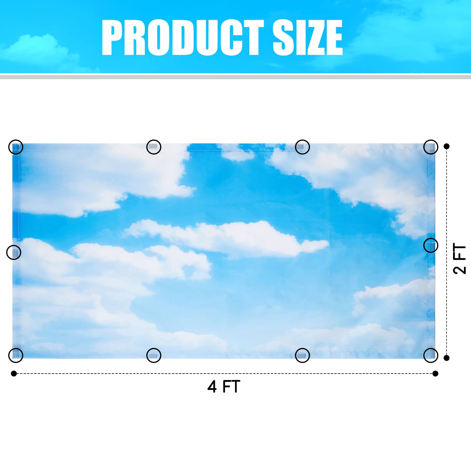 Hortsun 6 Pcs Magnetic Fluorescent Light Covers - Sky Cloud Filters For Classroom & Office