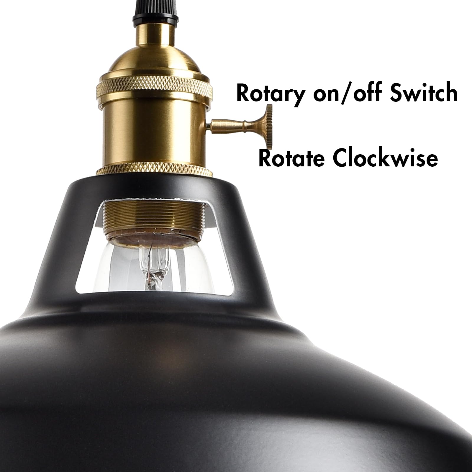 Claxy Industrial Black Barn Pendant Light With Switch E26 Height Adjustable Hanging Ceiling Light Fixture For Kitchen Bar Restau
