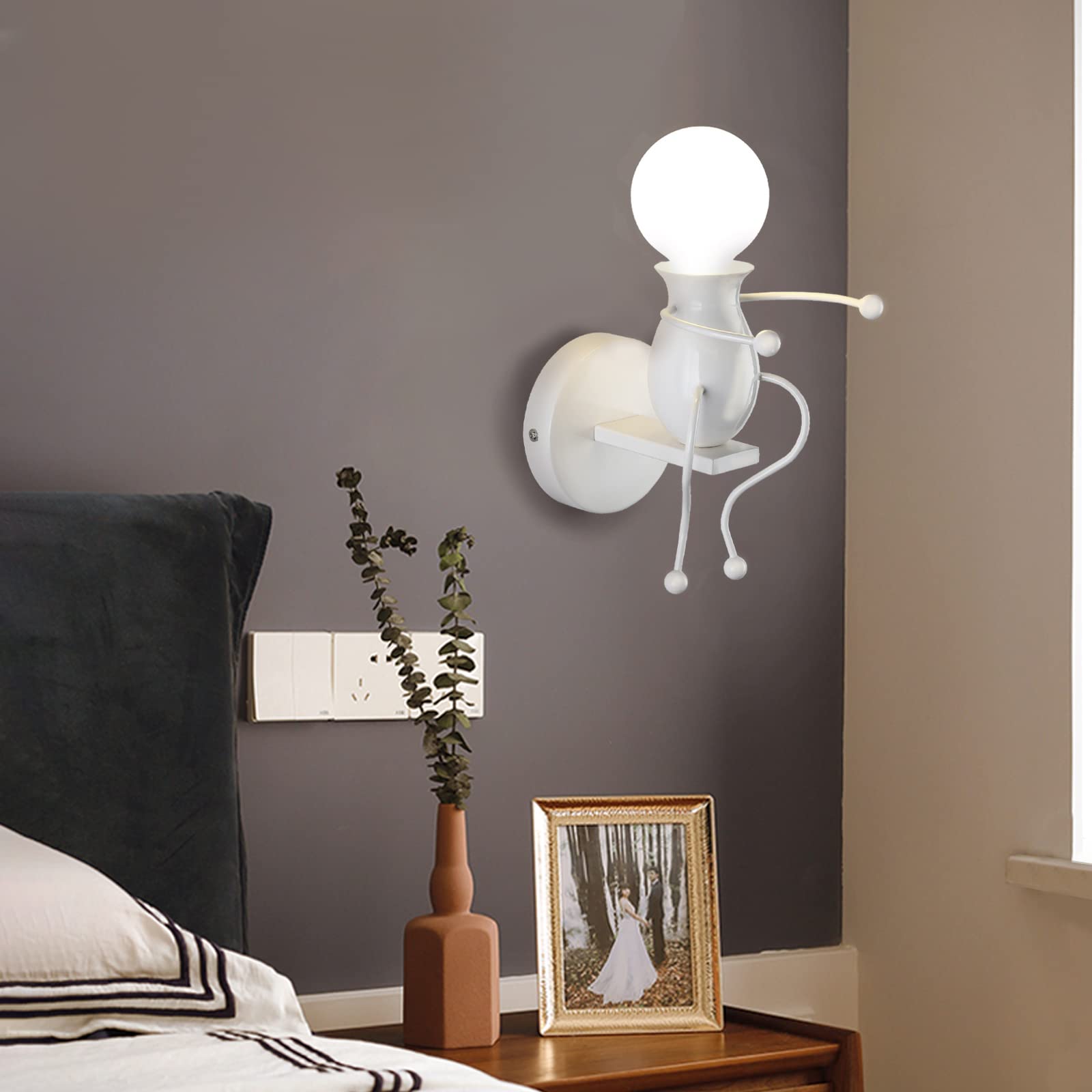 SOUTHPO LED Doll Wall Light Fixtures Childhood Little People Wall Lamps Bedroom Mini Bedside Lamp Modern Children Cartoon Wall S