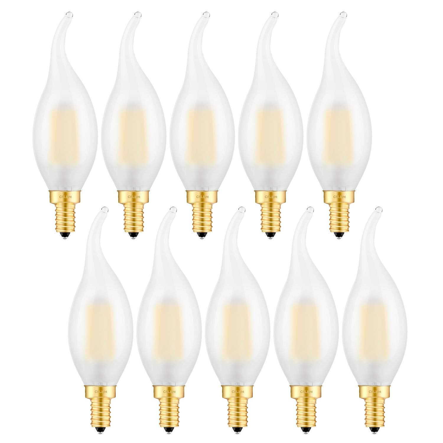 Crlight 25W Equivalent Led Candelabra Bulbs, Soft White 3000K, Dimmable, 10 Pack