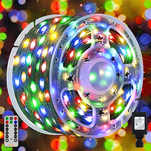 Ollny 198 Ft 600 Led Multicolor Waterproof Christmas Lights With Remote Timer, 8 Modes For Indoor/Outdoor Xmas Decorations
