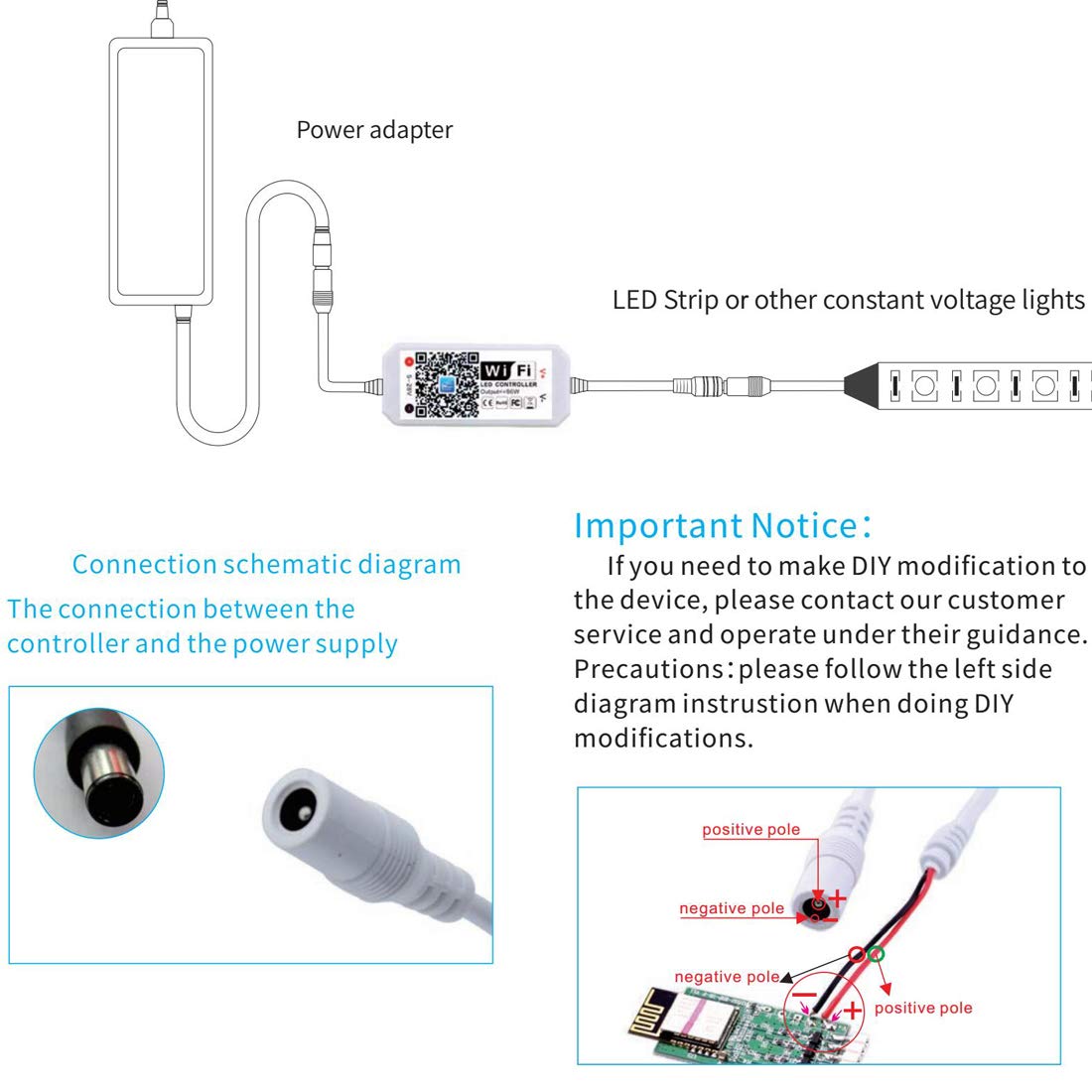 Goldwin Smart Led Light Strip Controller, Wifi/Bluetooth, 5050/2835, Pack Of 3, White, Model Zj-Mw-S, Compatible With Alexa/Google Home/S