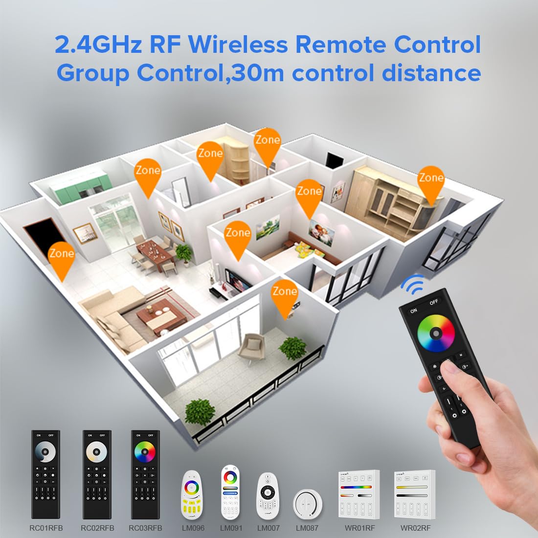 BTF-LIGHTING Zigbee 5in1 LED Controller LM052, Dimming CCT RGB, Compatible with Echo Plus/4th Gen, WR01RF, WR02RF