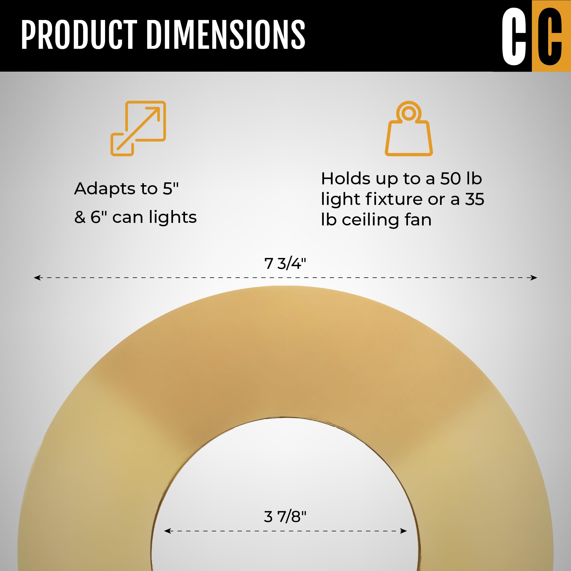 The Can Converter - R56: Recessed Can Light Conversion Kit For Ceiling Fixture, Pendant And Hanging Lights, Ceiling Fan - Includ