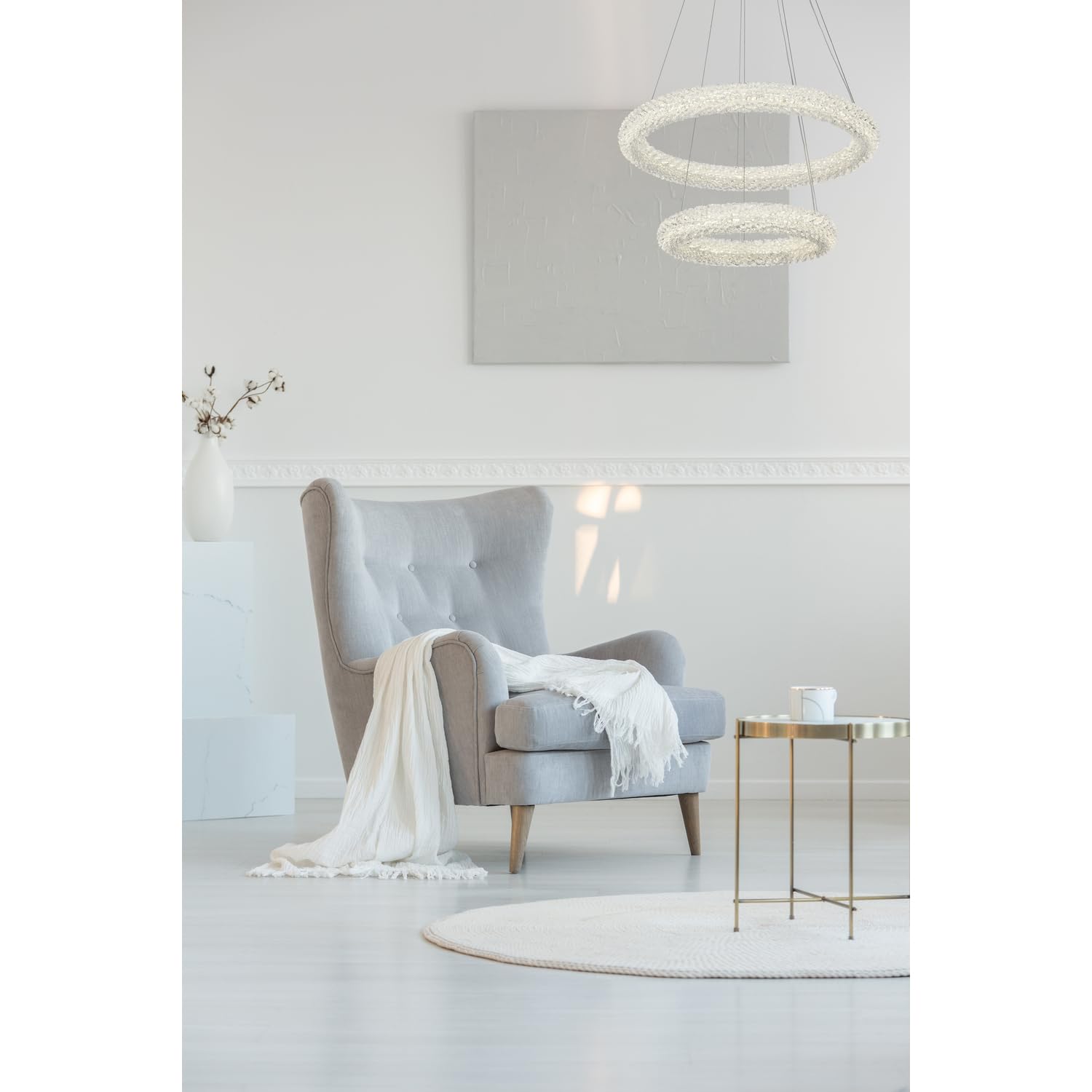 Elegant Lighting Bowen 24 Inch Adjustable Led Chandelier In Chrome