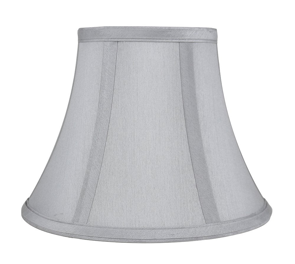 Urbanest Softback Bell Lampshade, Faux Silk, 5x9x7 inches, Silver, Spider-fitter