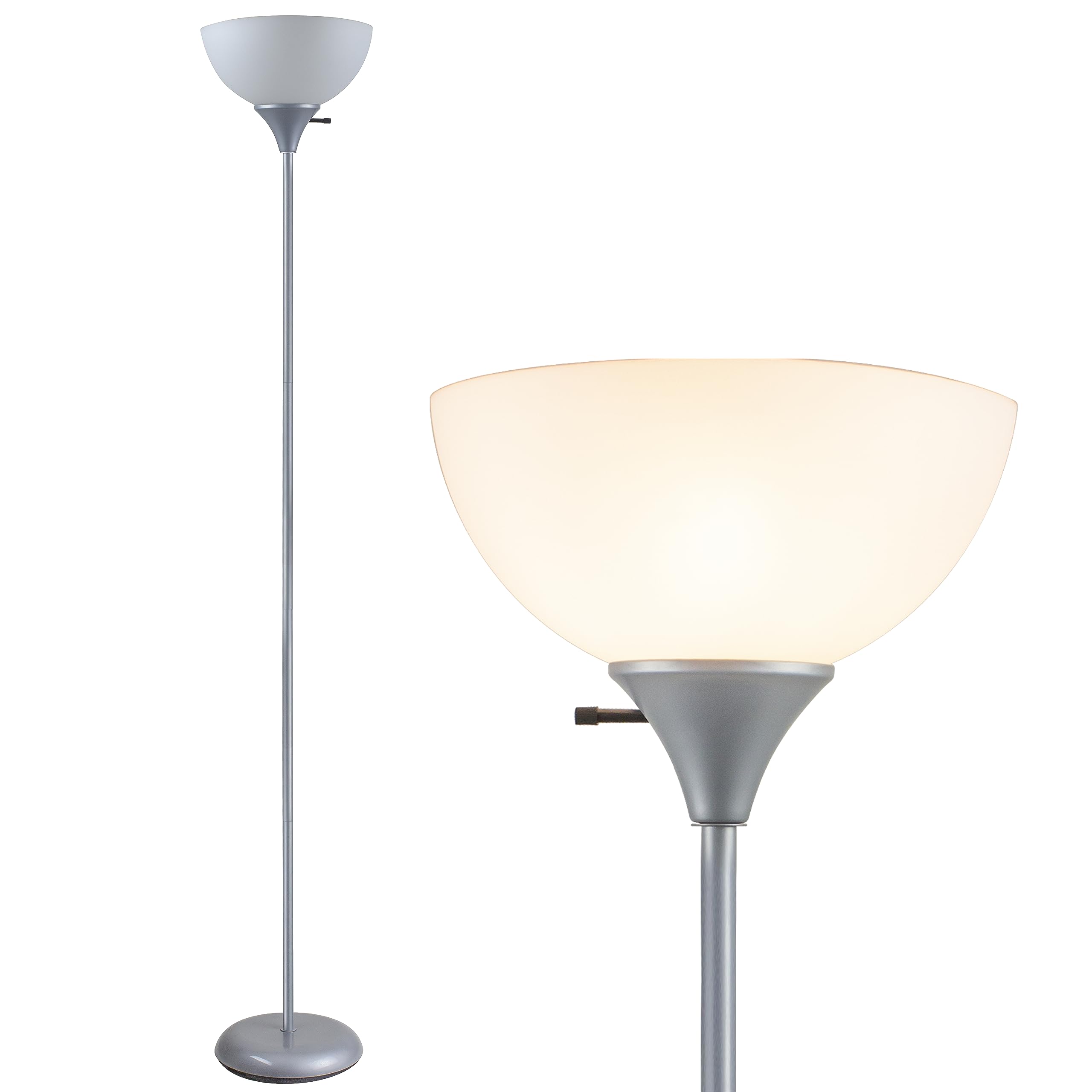 Newhouse Lighting Nhfl-He-Si Henry 71-Inch Plastic And Metal Modern Led Floor Lamp Stand With Rotary Switch For Bedrooms, Living