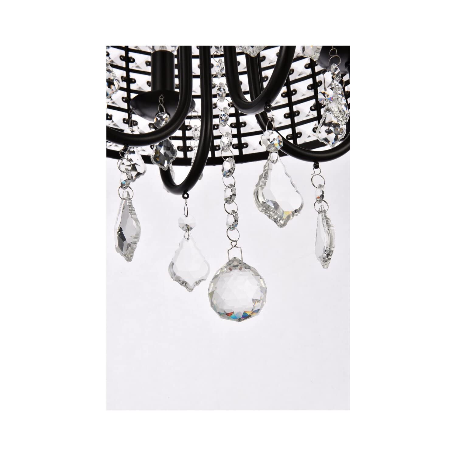 Living District Elise 4-Light Transitional Style Metal Flush Mount in Black