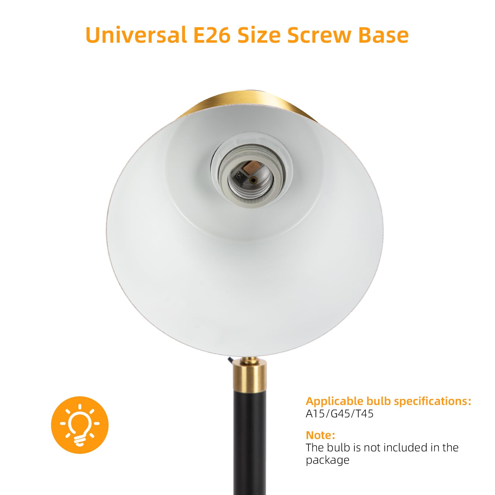 Starstrips Desk Lamp With Usb+Type C Port And Ac Outlet, Table Lamp Adjustable Head Heavy Duty Metal Matte Black Base Modern Bru