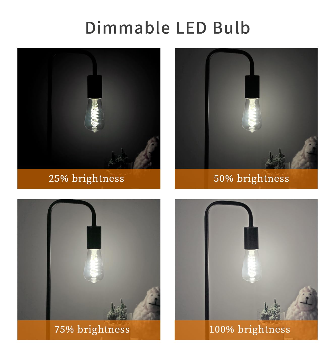 Austin Coast 6 Pcs St58 (St19) Led Edison Bulbs, Dimmable Vintage Antique Led Filament Light Bulbs, 6W Equivalent 60 Watt, Dayli