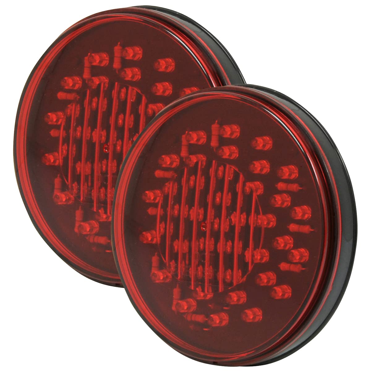 RoadPro LED Sealed Stop/Tail/Turn Light - 4in Red - Model RP-5570R40L/2 - 2 per Pack - Polycarbonate