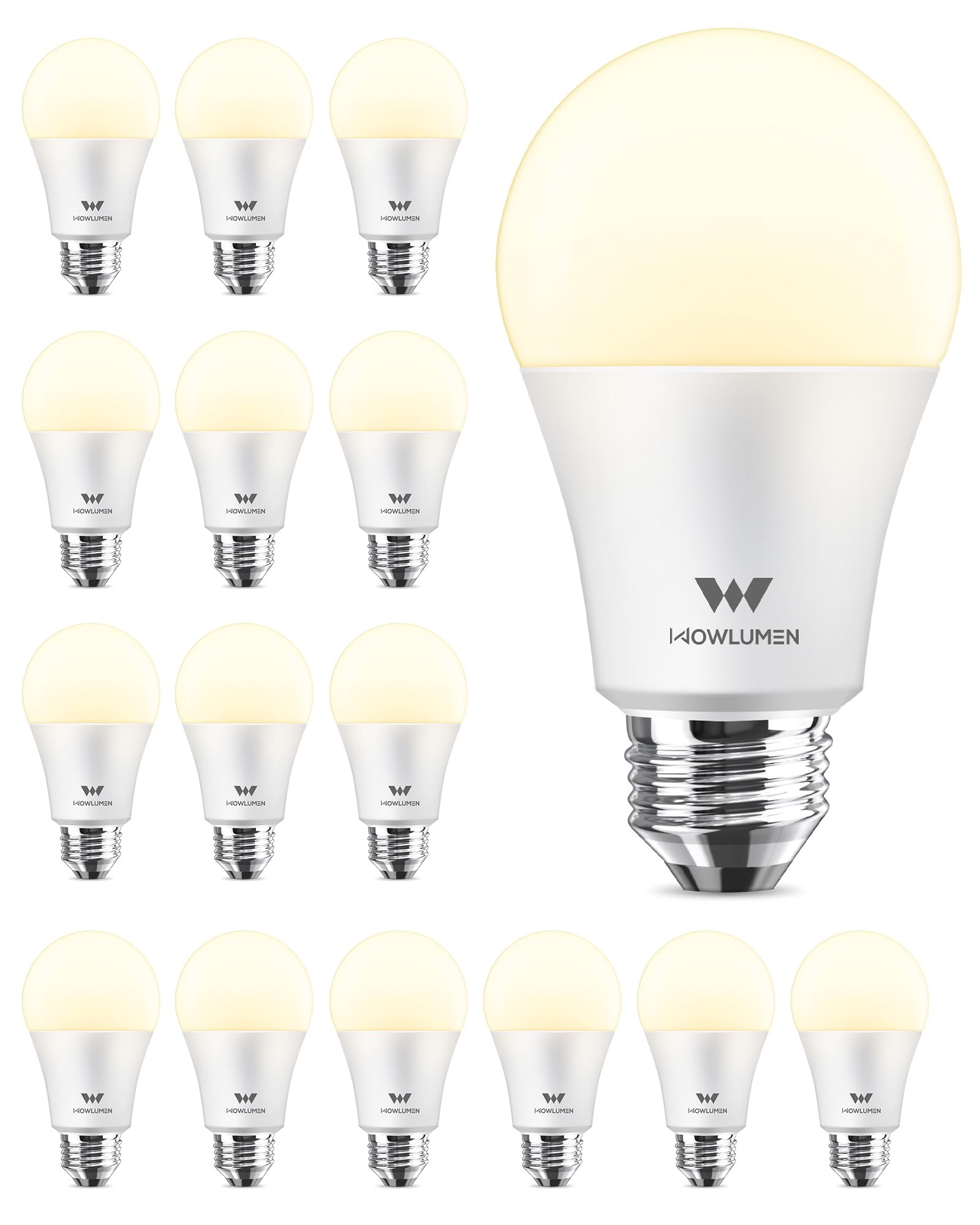 Wowlumen A19 Led Light Bulb 9W E26 Light Bulbs(60 Watt/80 Watt Equivalent) 3500K Soft White Non-Dimmable 800Lm Standard Base For Bedroom  Kitchen  Living Room  Office Ul Listed 16 Packs