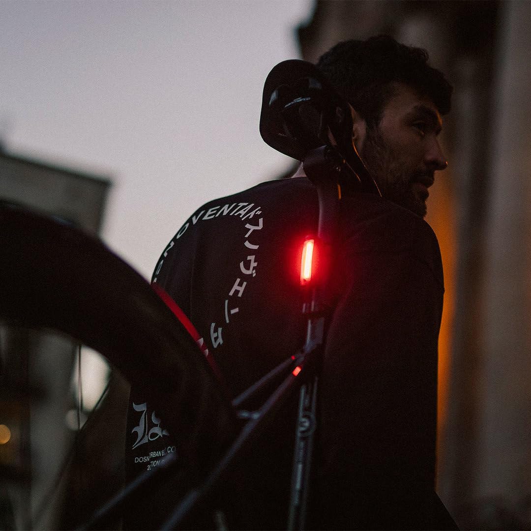 KNOG Plus Bike Light Twinpack - Super Bright LED Headlight & Taillight Set, USB Rechargeable, IP66 Waterproof, Black, One Size, Model 12144
