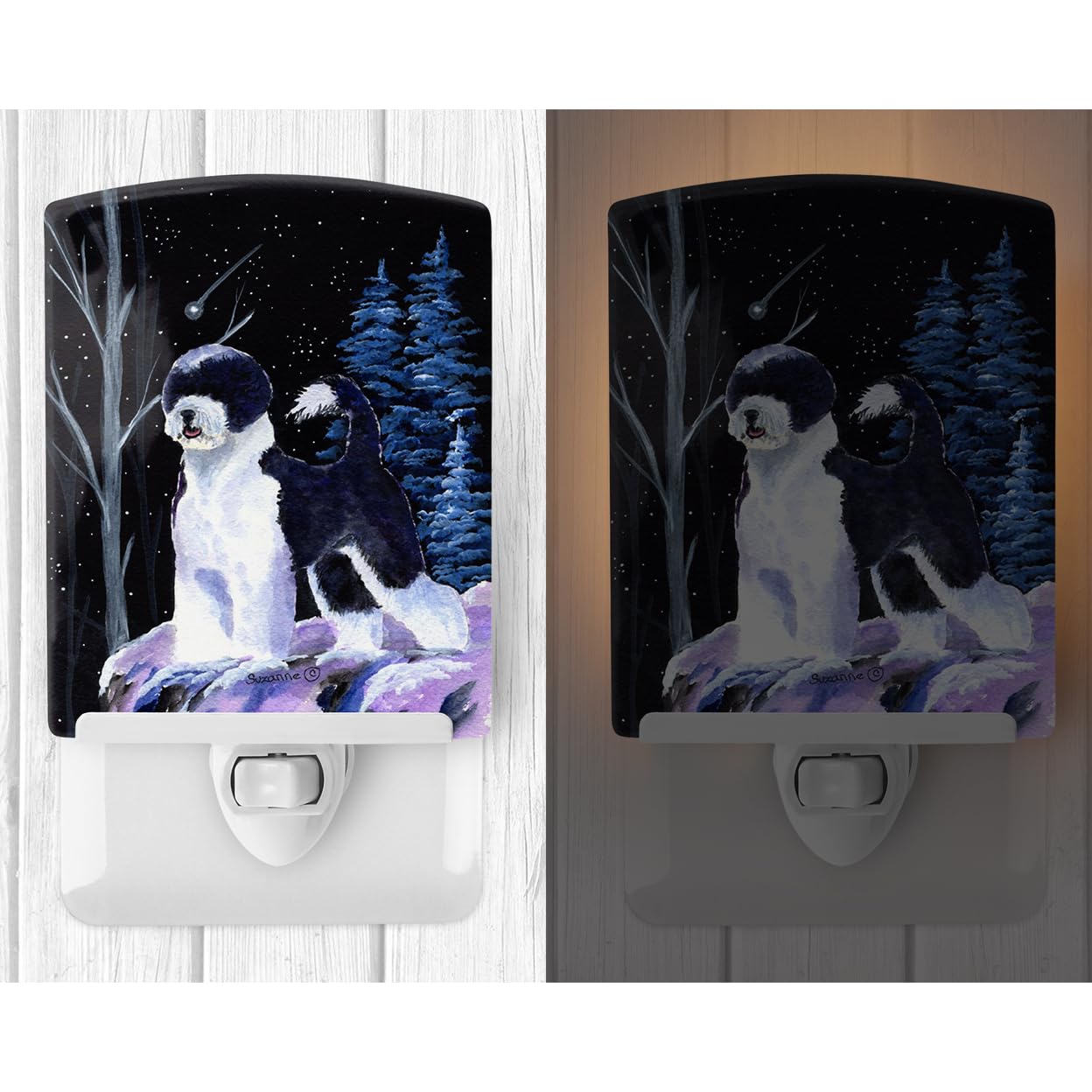 Carolines Treasures Ceramic Night Light, SS8399CNL, 6x4x3in, Multicolor, UL-Certified for Bedroom, Bathroom, Nursery, Kitchen
