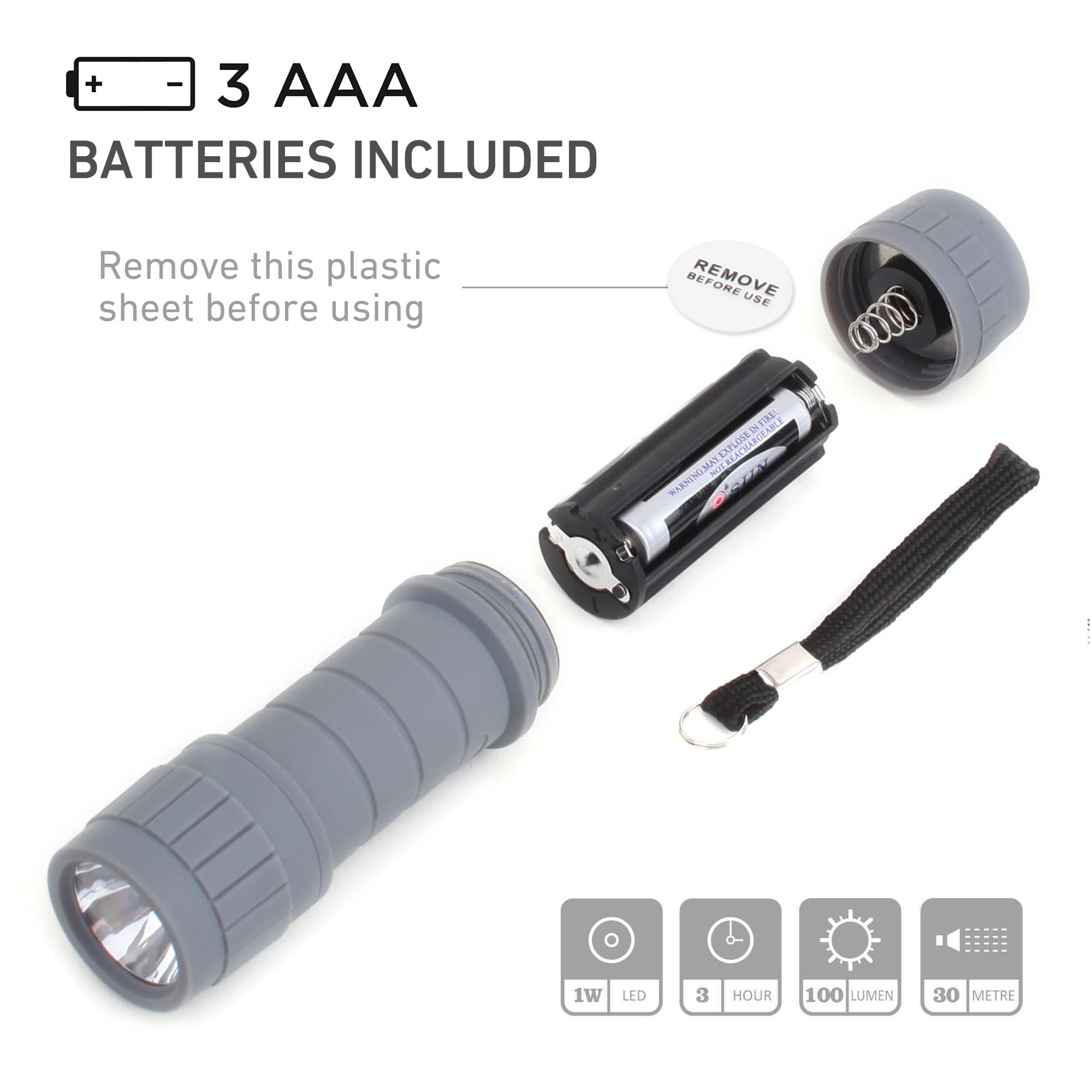 Seamagic 6-Pack Mini Led Flashlights, 100 Lumen, Green, 18 Aaa Batteries Included, Camping Gear