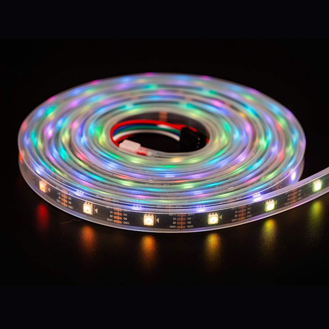 BTF-LIGHTING WS2815 RGB LED Strip Light 16.4ft 150 Pixels Black PCB IP67 Waterproof