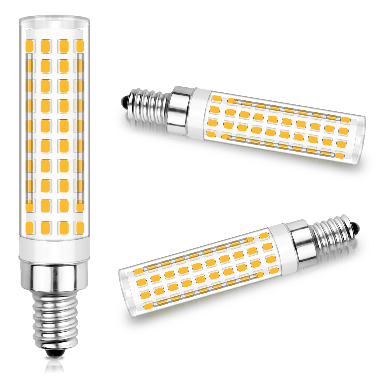TZHILAN Dimmable E12 LED Bulbs 12W, 3000K Warm White, 1000 Lumen, Candelabra Light, 3-Pack, Model T289