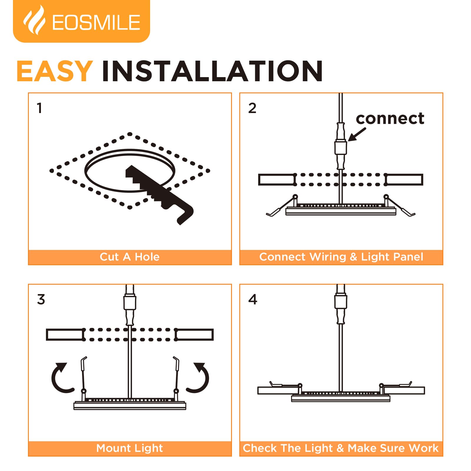 Eosmile 6 Inch White Recessed Lighting With Night Light 16Pack  Canless Wafer Ceiling Light  Dimmable  Etl Fcc  12W  120V  1100Lm  2700K-5000K 5Cct