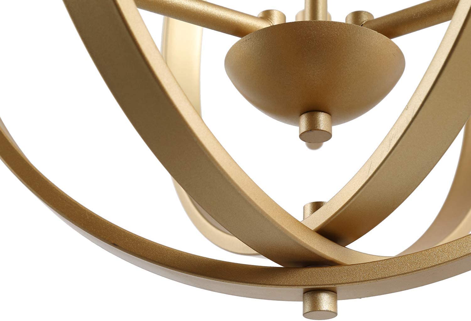 KSANA Gold Orb Chandelier - Modern 3-Light Fixture for Dining, Living Room, Bedroom, Foyer, Kitchen - Metal Construction