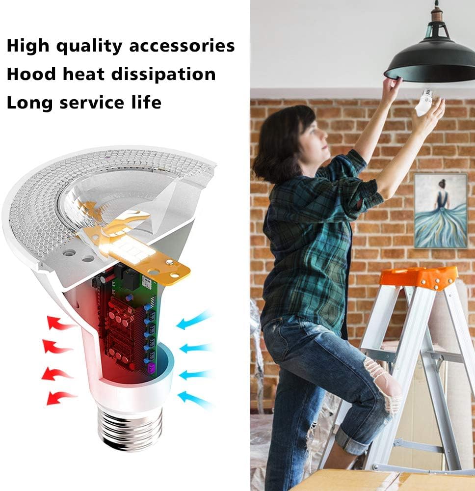 LightingWill 7W Par20 LED Bulb, 500 Lumens, Dimmable, 5000K Daylight White, E26 Base, 12 Pack