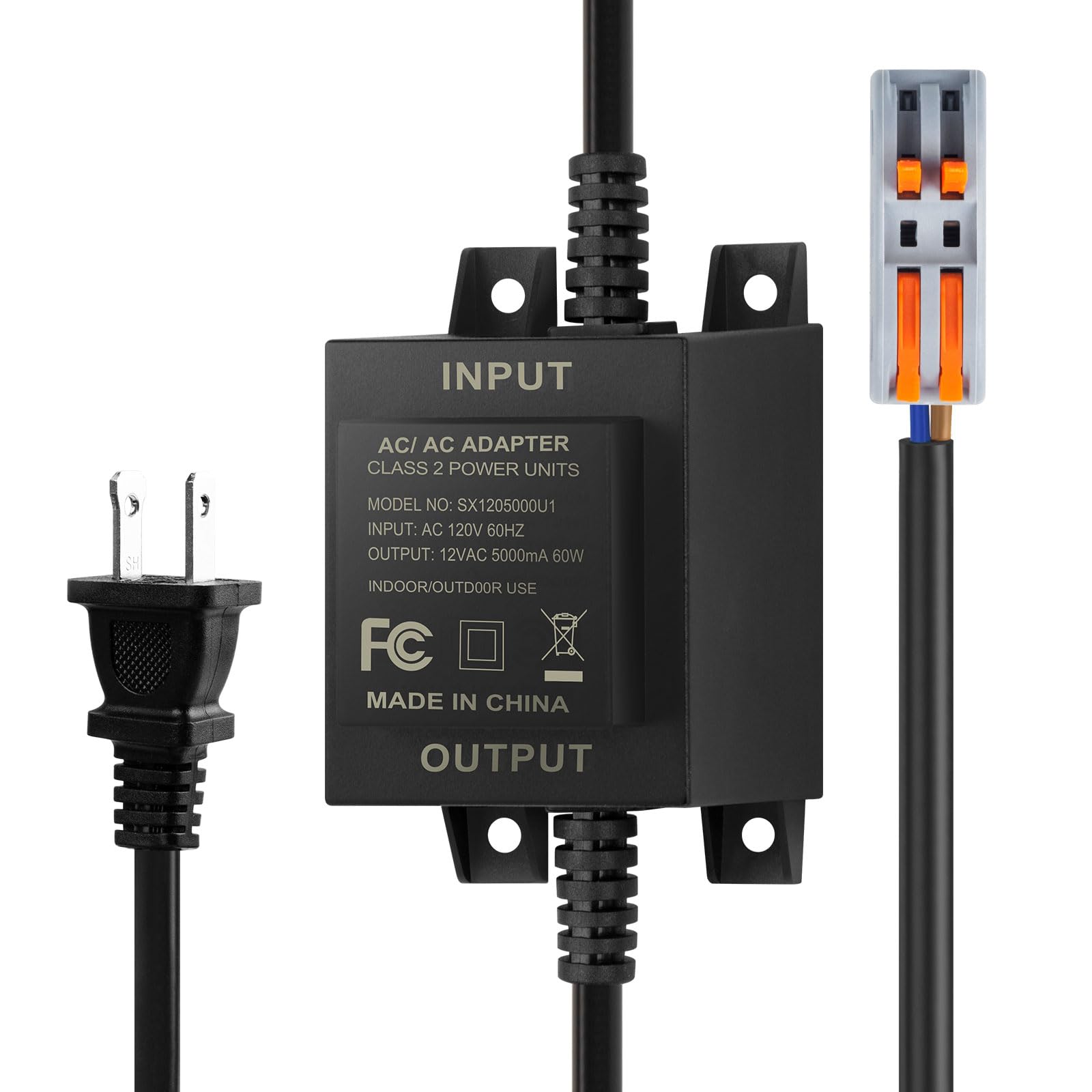 Low-Voltage Landscape Transformer  60W 5A  converts 110V-120V AC to 12V AC. Landscape Lighting Transformer for Outdoor Lighting  Landscape Lighting  Swimming Pool Lights  LED Lights  Water Pumps  etc