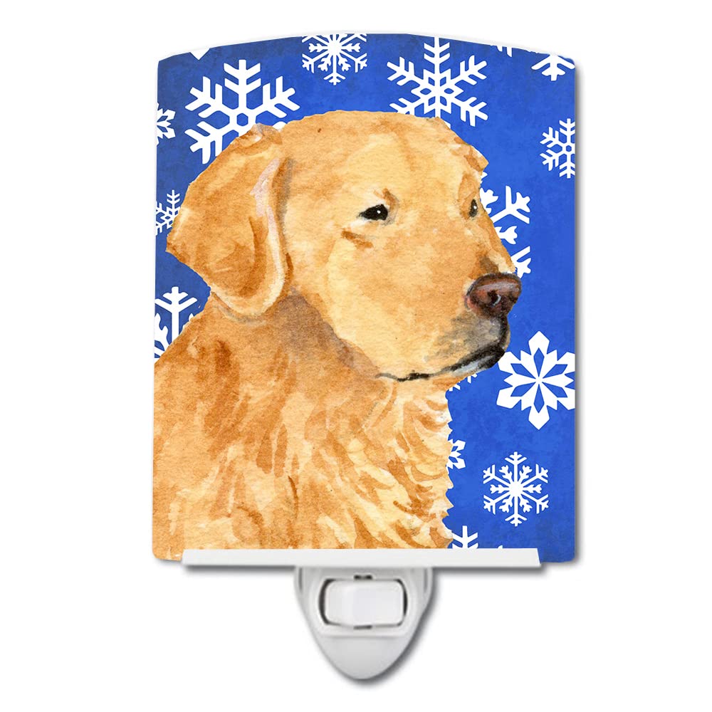 Carolines Treasures Ceramic Night Light Golden Retriever Winter Snowflakes 6x4x3 Multicolor Model SS4614CNL