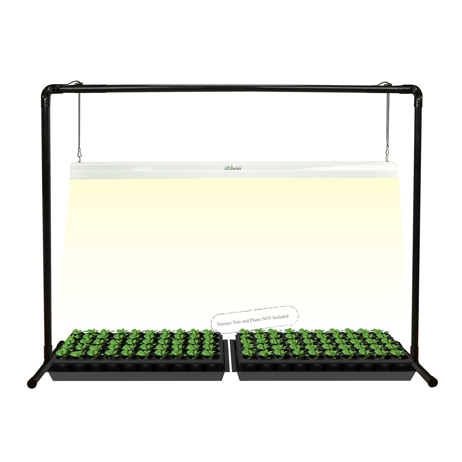Igrowtek 4 Feet 40W Led Grow Light Stand Rack For Seedling,Growing Light For Indoor Plant,Natural White Light Full Spectrum Led Grow Light,Height Ajustable, Iron Pipe Frame, With On/Off Switch