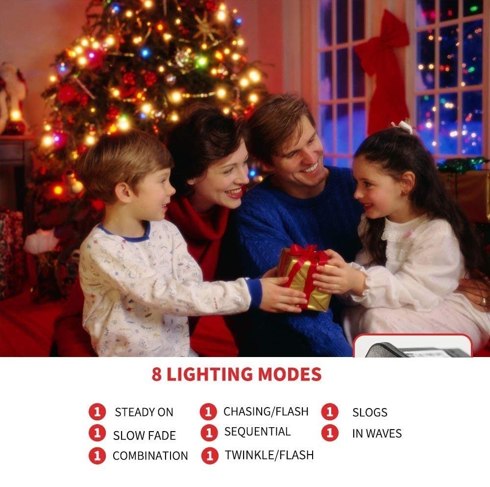 EYUVAA LABEL Outdoor Indoor 50 Meter String Lights 200 Leds 8 Modes Waterproof Decoration Fairy Lights For Patio Wall Party Wedd
