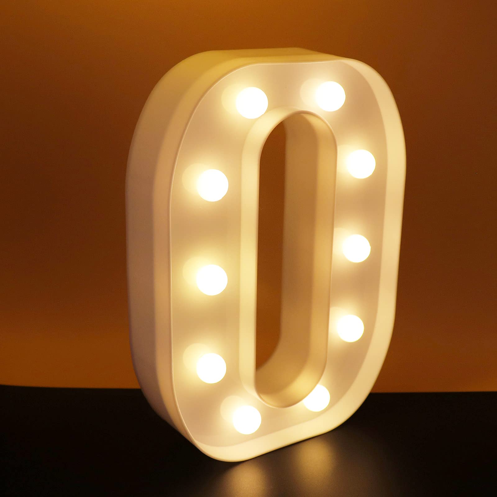 Ausaye Led Letter Lights Alphabet Light Up Sign Night Light For Home Party Wedding Decoration (O)