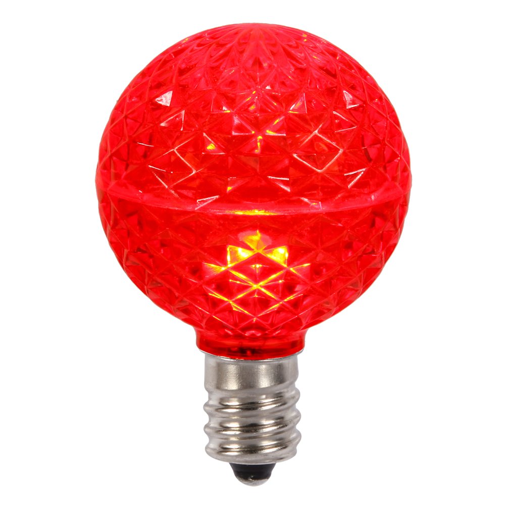 Vickerman G50 LED Red Replacement Bulb, E17/C9 Nickel Base .45W, Package of 25