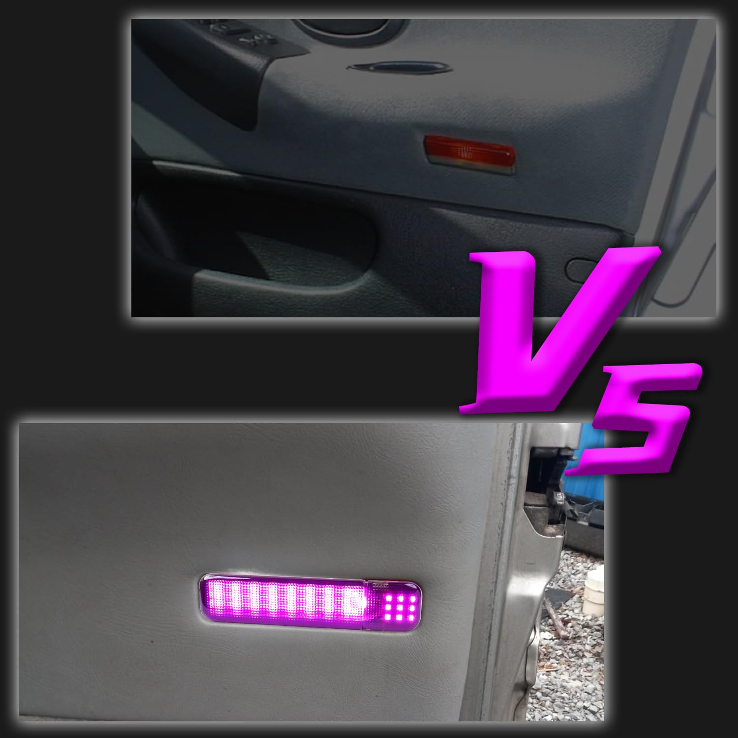 Afeisol Led Side Door Panel Lights Courtesy Light Fit For Chevy Sierra Gmc C/K  Yukon Silverado 1500 2500 3500 Avalanche  Suburban  Hum-Mer H2 Car Interior Panel Lighting (Purple-smoky aroma Lens)