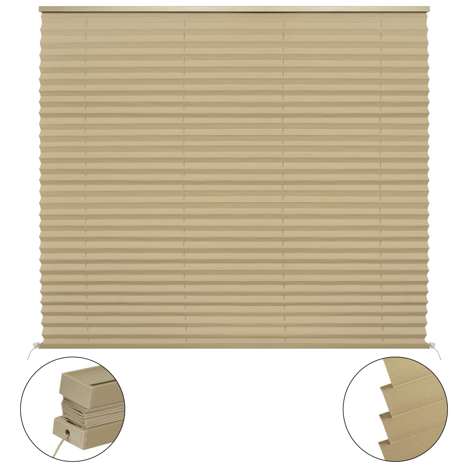 Novino Rv Blinds For Camper Window,Rv Shades Camper Blinds For Travel Trailers,Motorhome Pleated Window Shades-44 W X 38'' L