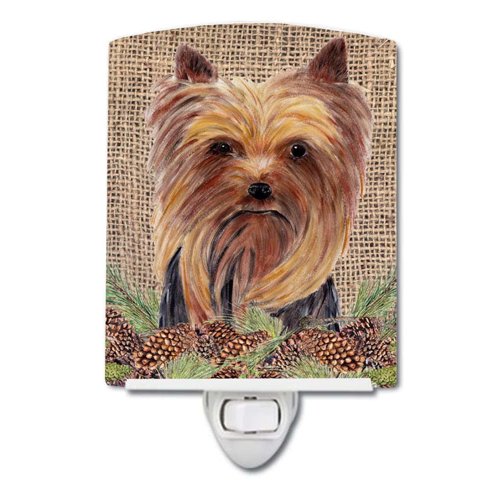 Carolines Treasures Ceramic Night Light, Yorkie Design, UL-Certified, 6x4x3 inches, Ideal for Bedroom, Bathroom, Nursery, Multicolor