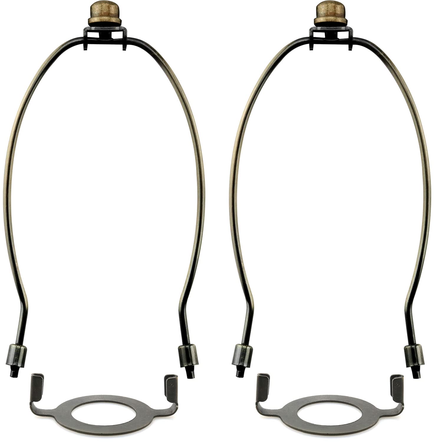 JJHXSM Lamp Shade Bracket 2PCS Antique Brass Lamp Shade Harp Holders with E26 UNO Light Base and Lamp Finial Lamp Shade Parts 8 