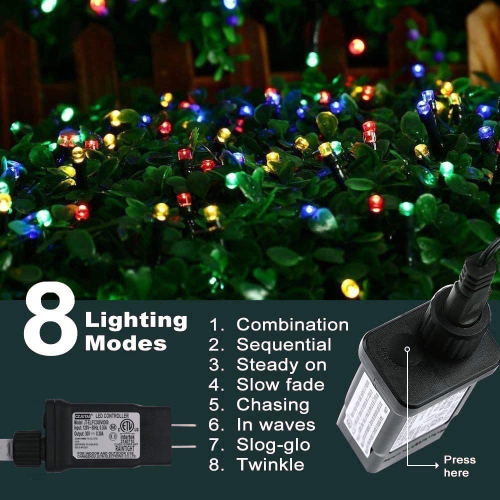 Epesl Indoor Christmas Tree Lights - 25m/82ft, 220 LED, Waterproof, Multi Color, Model EL22GWSLUS-ML