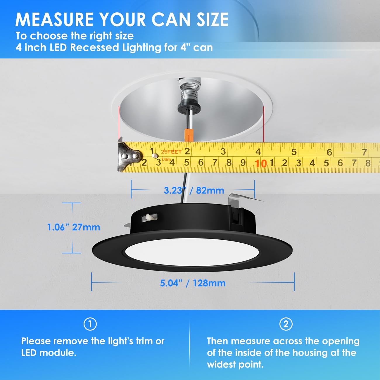 Anwio Recessed Lighting 4 Inch Black  5Cct 6W 700Lm Flat Retrofit Led Recessed Lights Can Needs  2700/3000/4000/5000/6000K Selectable Can Lights Cri 80+ Dimmable E26 Base Ic Rated & Etl 5 Pack