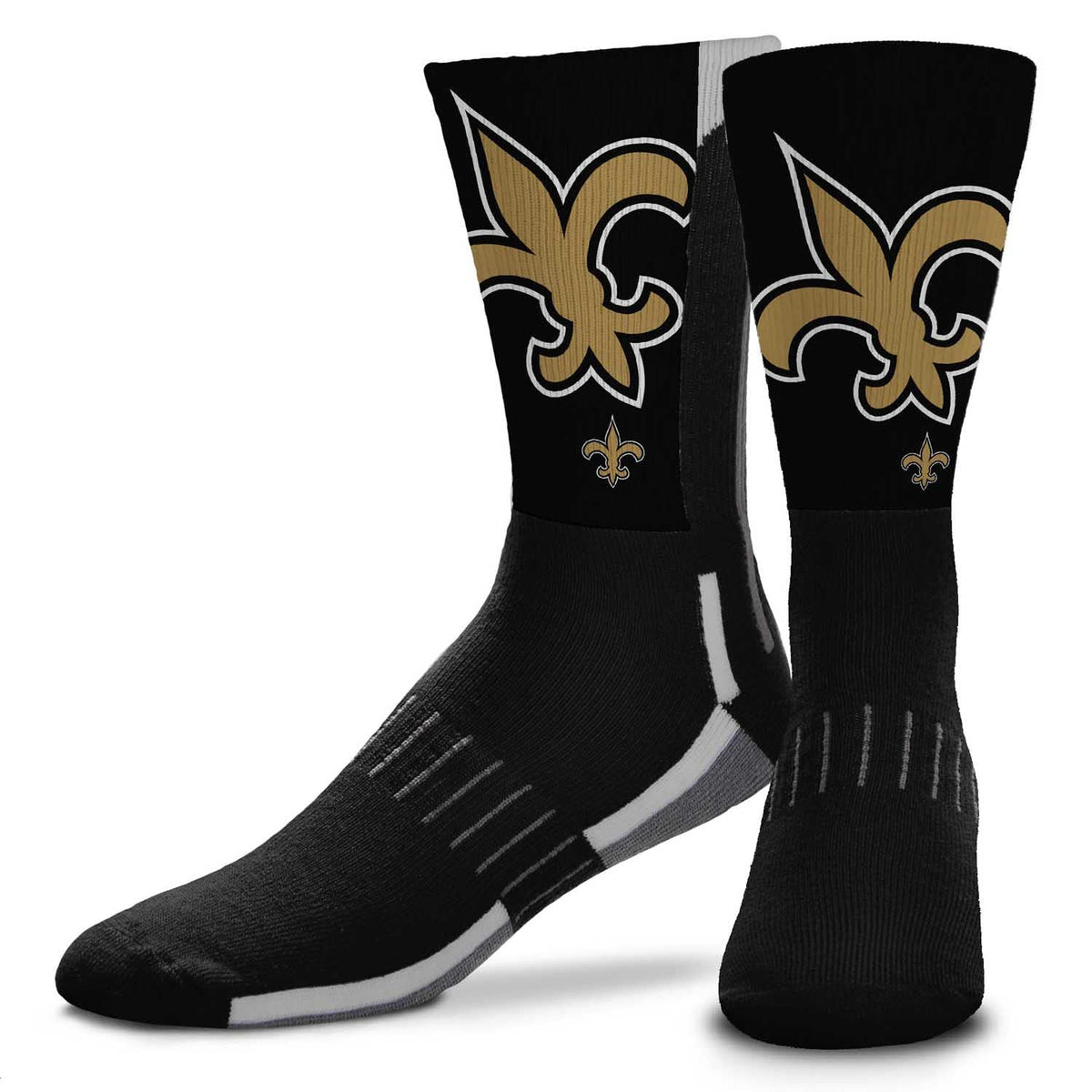 Fbf Nfl V Curve New Orleans Saints Socks, New Orleans Socks For Men And Women Crew Socks For Game Day (New Orleans Saints - Mult