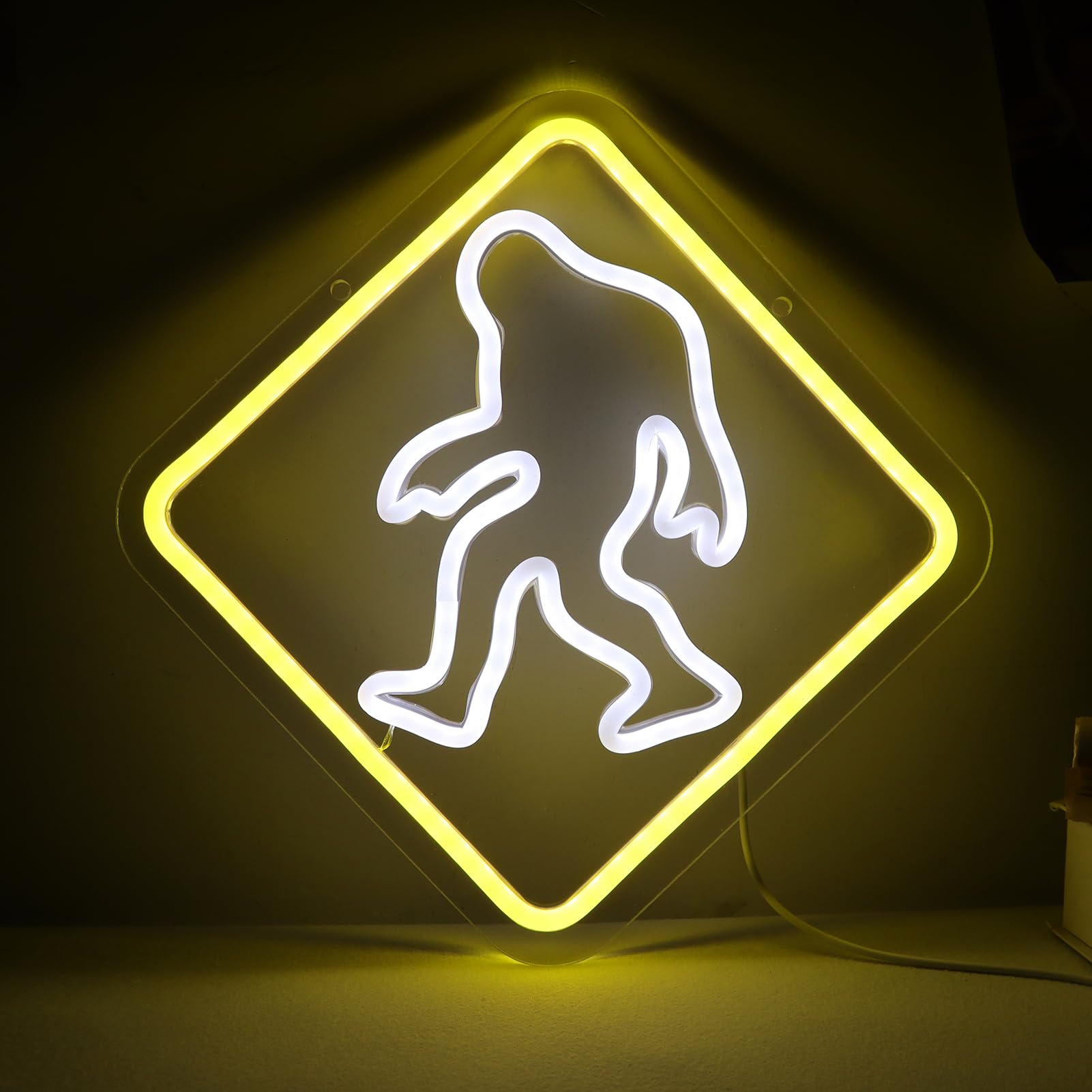 Pinlangdou Bigfoot Neon Sign, Orange LED Light for Bedroom, Hallway, Garage, 12.2x12.2 in, Kids Room Decor, Birthday Gift