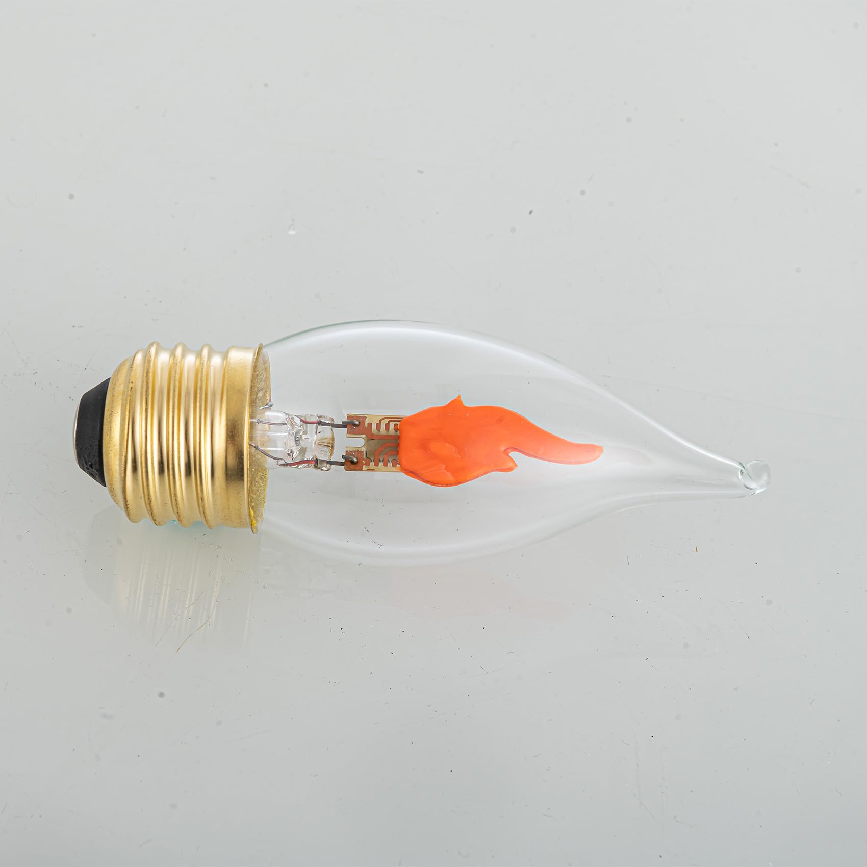 Sunaiony E26 Flame Bulb - LED Flickering Light, Glass, Red, C35 Model, 2 Pack for Christmas & Halloween Party