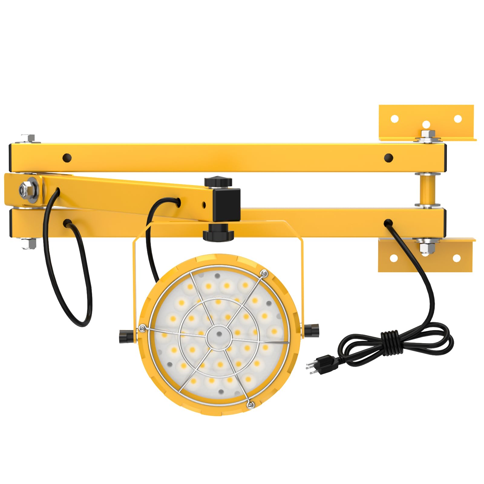 G GJIA 60W 6600LM LED Loading Dock Lights with 40'' Swing Folding Double Arm, AC100-277V, 360 Rotatable LED Lamp Head, ETL Liste