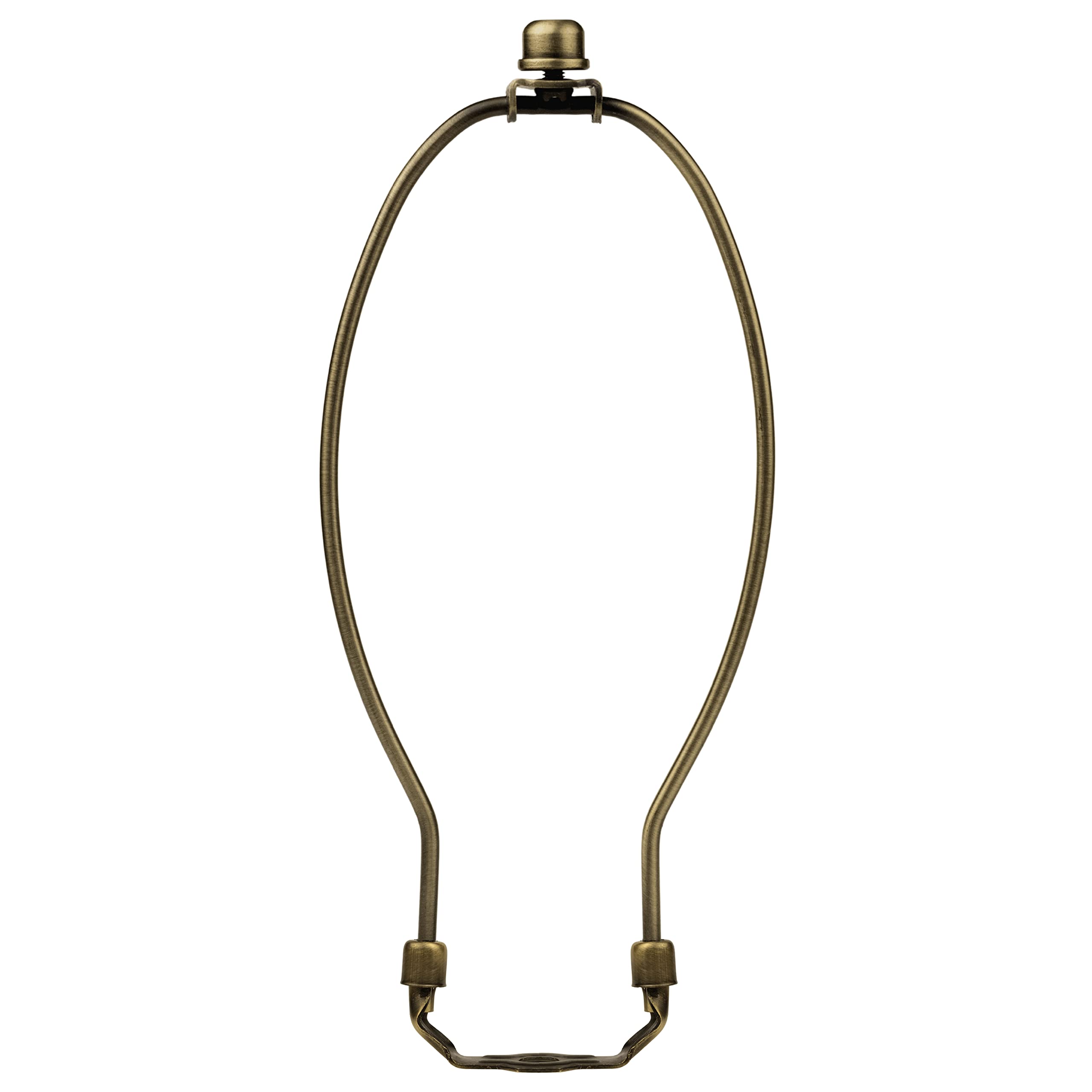 I Like That Lamp Complete Lamp Harp Set (1 Pack) - Antique Brass 9” Harp (Suitable For A 10" To 11" Lampshade) - Includes Harp, Saddle Holder Base & Finial - Harp Converter For Table And Floor Lamps