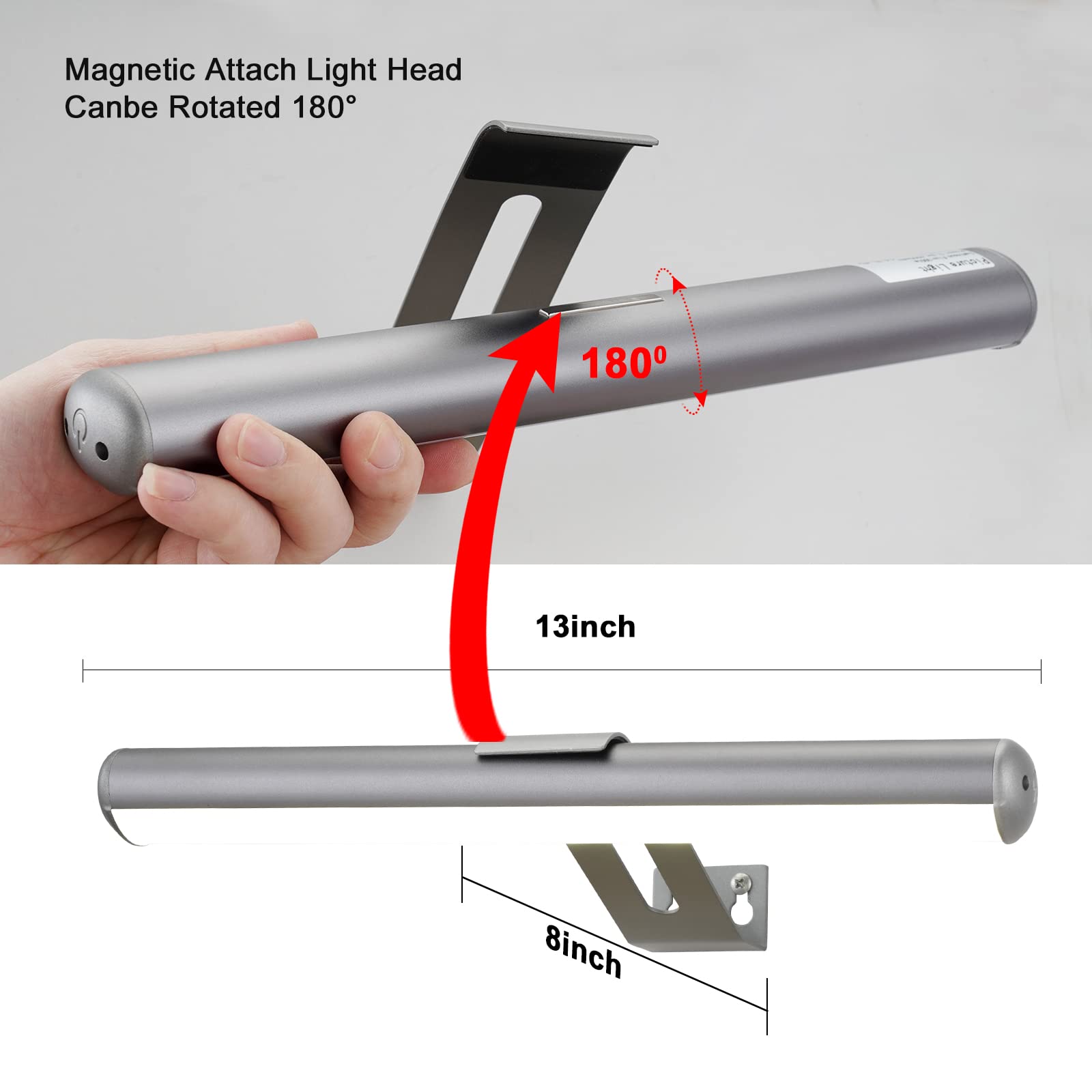 Zocalok Picture Light Battery Operated, Picture Lights For Wall, Wireless Picture Light With 2 Remotes, Picture Light For Painti